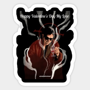 Funny retro "To be or Not to be" man Valentines Day love Sticker